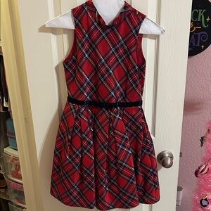 American Girl Red Plaid Sleeveless Dress